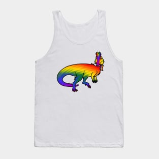 PRIDEolophosaurus Prideosaur - Pride Month Flag Dinosaur Tank Top